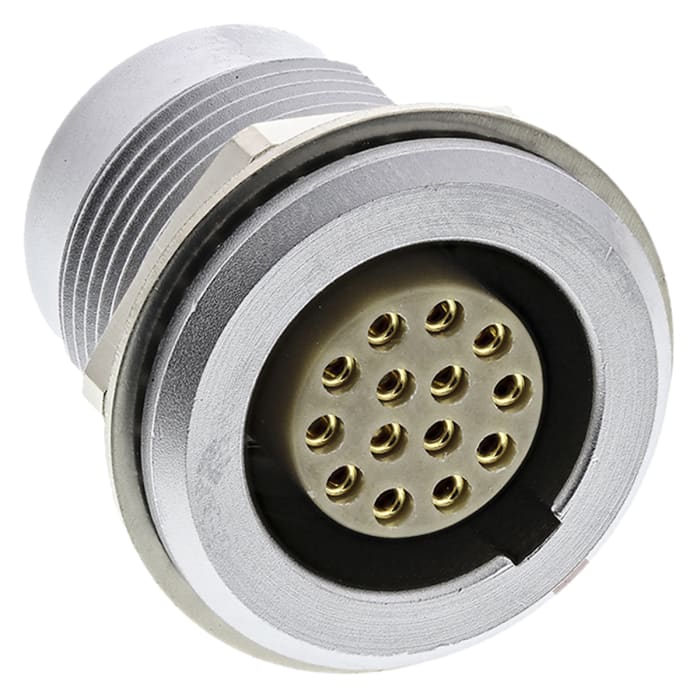 LEMO Circular Connector, 14 Contacts, Panel Mount, 18 mm Connector, Socket, Female, IP50, 2B Series