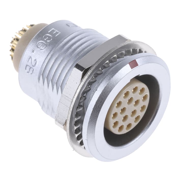 Lemo Circular Connector, 16 Contacts, Panel Mount, Socket, Female, IP50, 2B Series