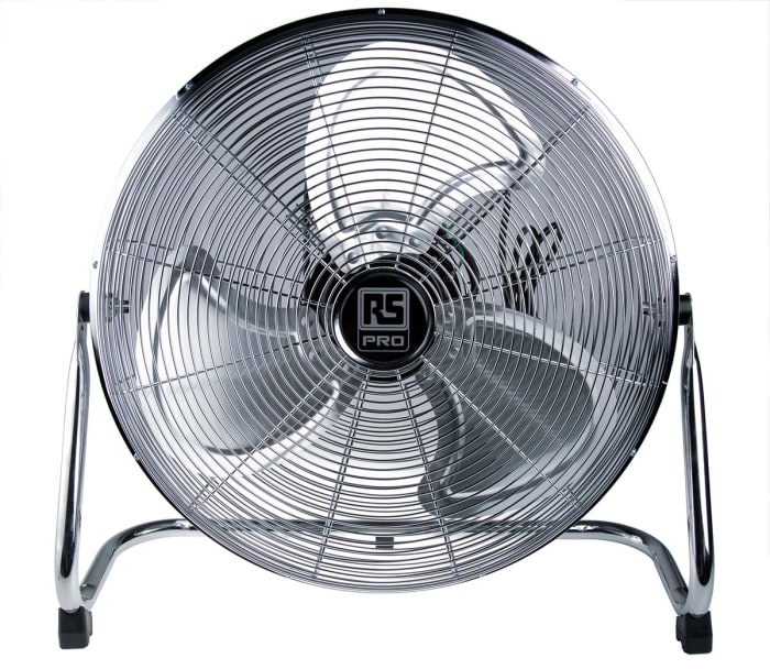 Ventilateur de bureau de sol, Débit d'air 70,80,100m³/min., Fiche britannique, 3 vitesse(s)