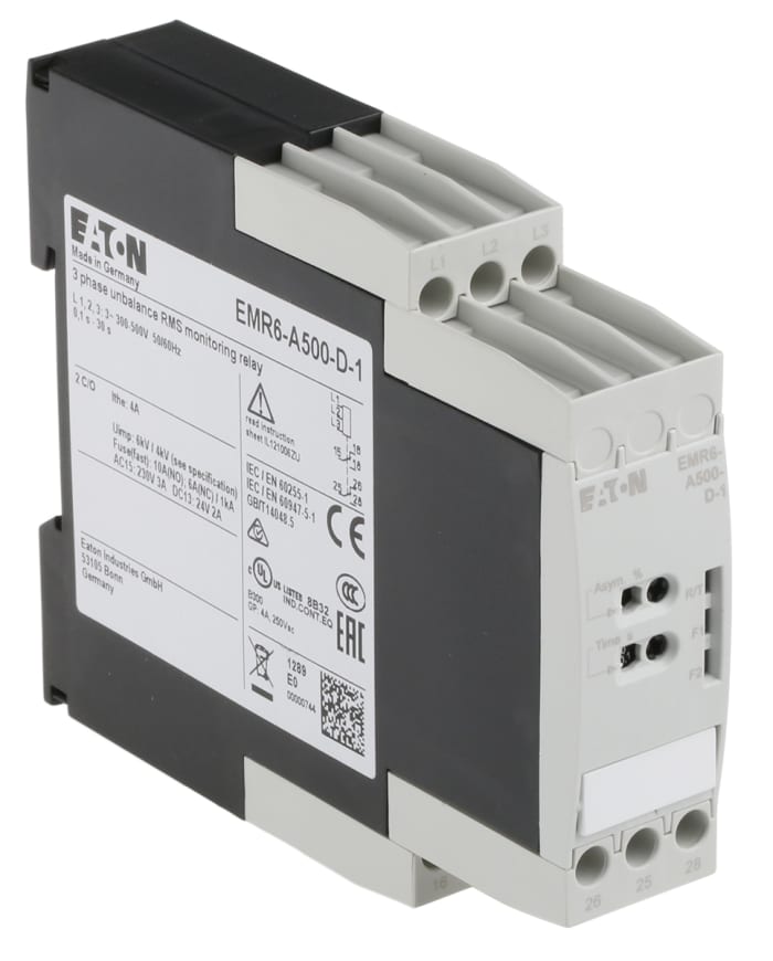 184762 EMR6A500D1 Eaton Eaton DIN Rail Phase, Voltage Monitoring