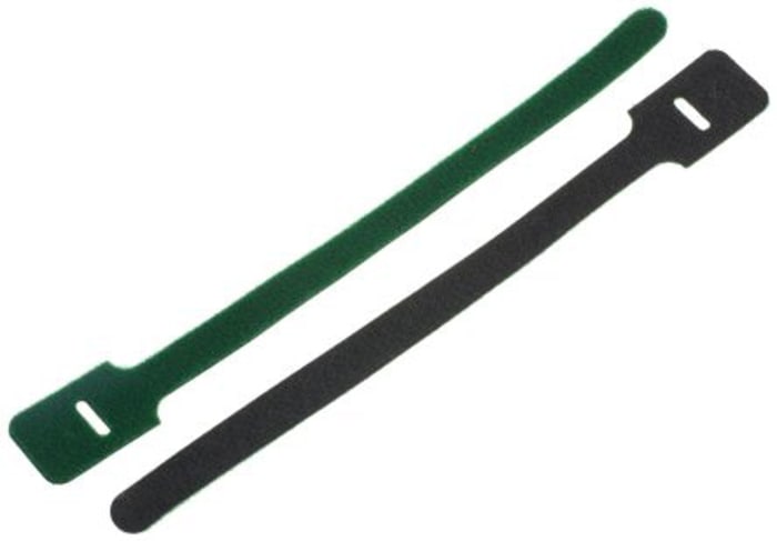 RS PRO, RS PRO Cable Tie, Hook and Loop, 225mm x 25 mm, Green Nylon, 179-7169