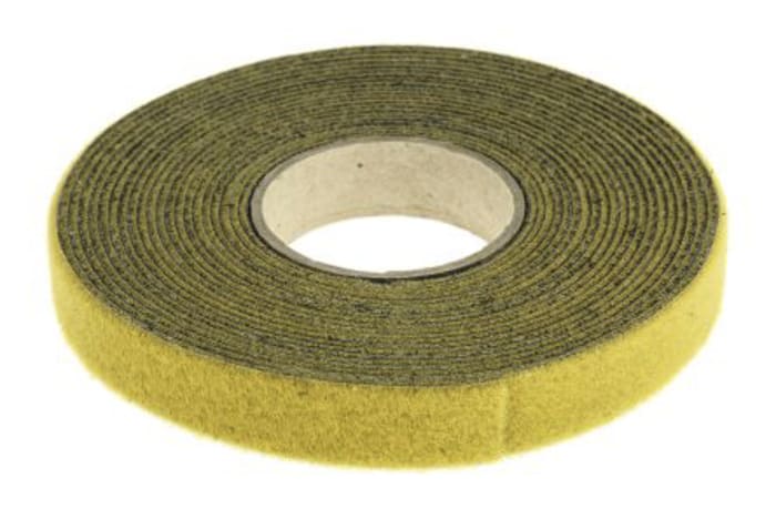 RS PRO Cable Tie, Hook and Loop, 5m x 16 mm, Yellow Nylon