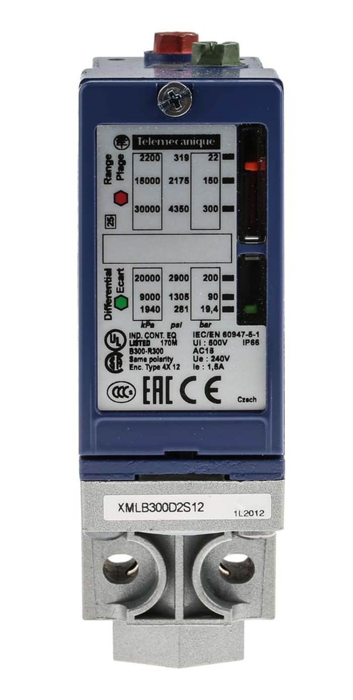 XMLB300D2S12 Telemecanique Sensors Telemecanique Sensors Pressure Switch, 22bar Min, 300bar