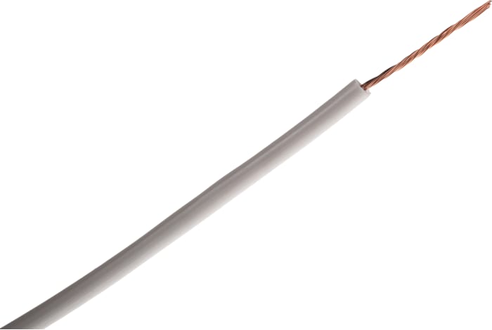 Zapojovací vodič plocha průřezu 0,5 mm2, prameny vodičů: 16/0,2 mm pramen vodičů, Bílá, 1 kV DC, 600 V AC 100m 22AWG RS