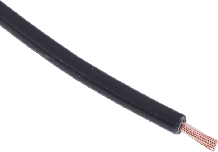 RS PRO Black 1mm² Hook Up Wire, 18AWG, 32/0.2 mm, 100m, PVC TI3 Insulation