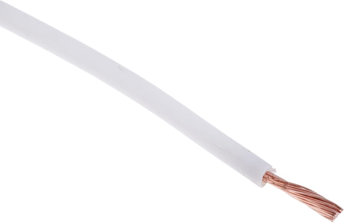 Zapojovací vodič plocha průřezu 1,5 mm², prameny vodičů: 30/0,25 mm, Bílá, 1 kV DC, 600 V AC 100m 16AWG RS PRO UL1015