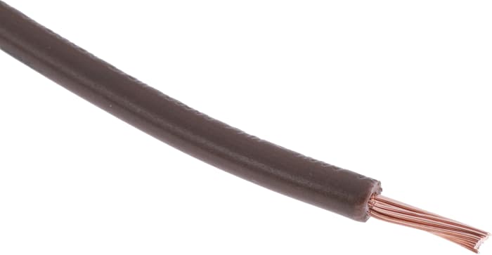 RS PRO Brown 1.5mm² Hook Up Wire, 16 AWG, 30/0.25 mm, 100m, PVC TI3 Insulation