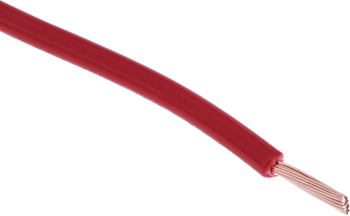 Cable de conexión RS PRO, área transversal 1.5mm² Filamentos del Núcleo 30/0.25 mm Rojo, 1 kV dc, 600 V ac, long. 100m,