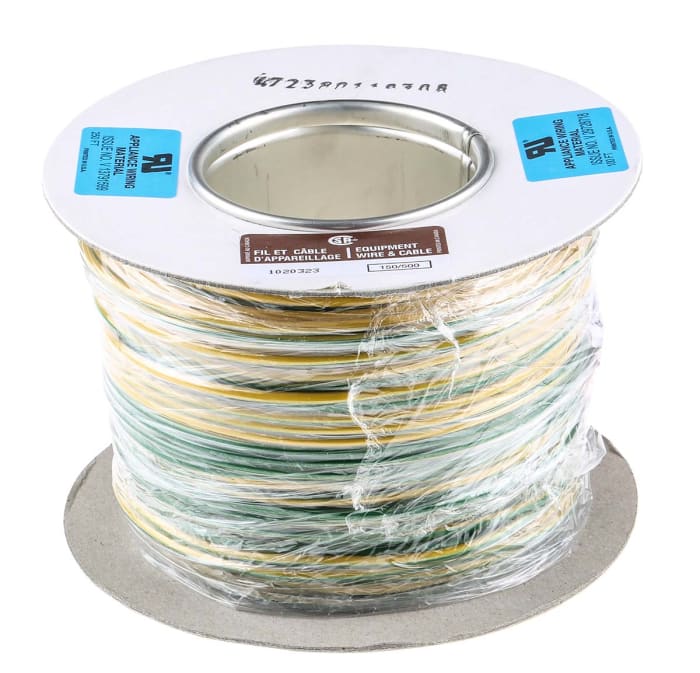 RS PRO | RS PRO, 100m Yeşil/Sarı Tri-Rated Pano Kablosu, 1,5 mm²