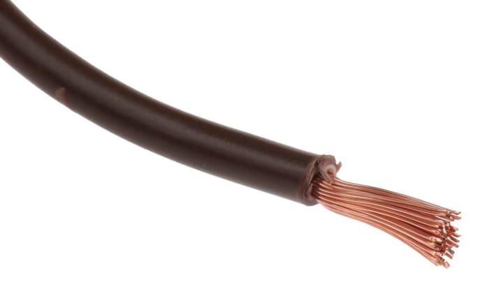 RS PRO Brown 2.5mm² Hook Up Wire, 14 AWG, 50/0.25 mm, 100m, PVC TI3 Insulation