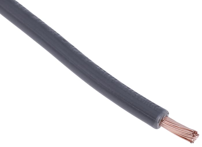 RS PRO Grey 2.5mm² Hook Up Wire, 14 AWG, 50/0.25 mm, 100m, PVC TI3 Insulation