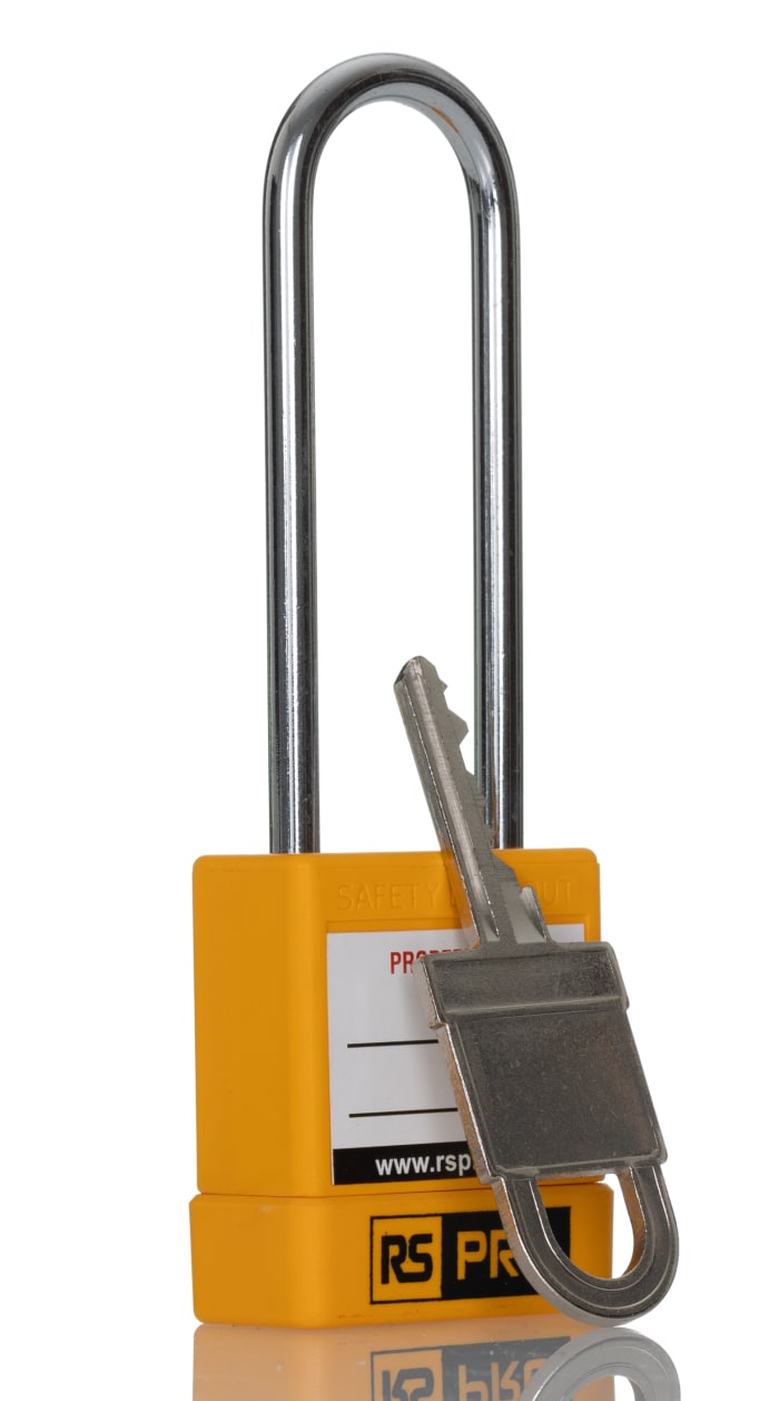 RS PRO | RS PRO Yellow 1-Lock Lockout Steel, ABS Safety Lockout Padlock ...