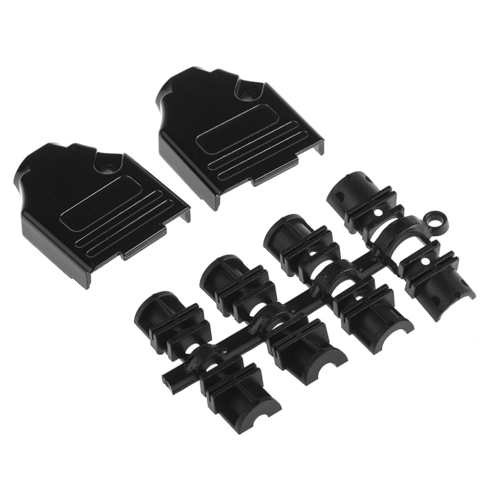 MH Connectors MHDTZK-BK Serisi D-Sub Konnektör Kapak, Bükülme Önleyici, Çinko, 9 Pinli, Düz