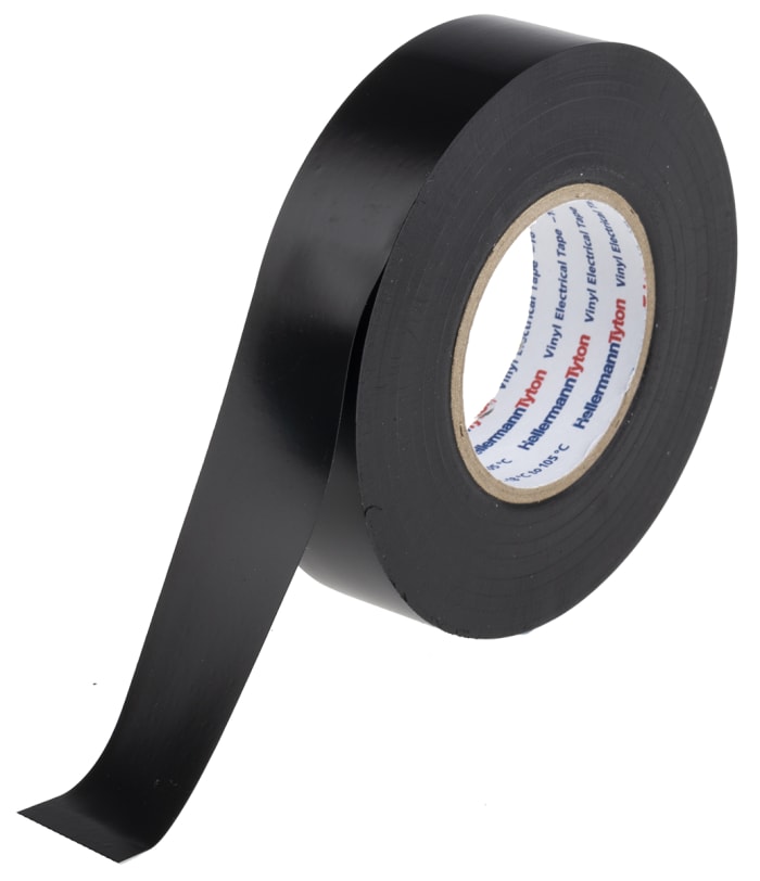 Cinta aislante HelaTape Flex de Cloruro de polivinilo HellermannTyton de color Negro, 19 mm x 20 m, grosor 0.18 mm