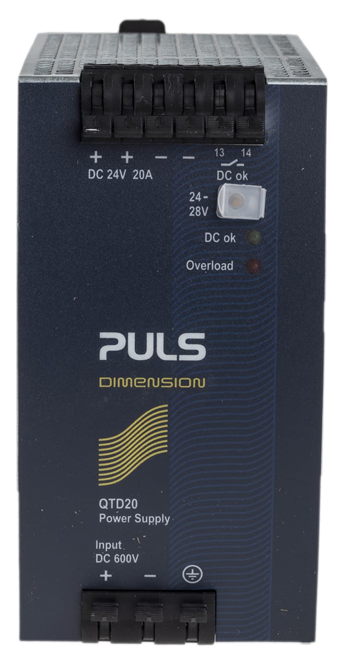 PULS Q DC-DC Converter, 24V dc/ 20A Output, 480W, DIN Rail Mount, +70°C Max Temp -25°C Min Temp