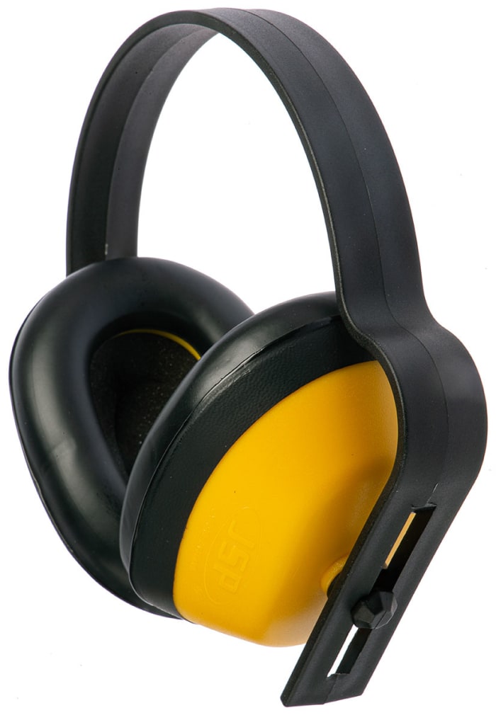 JSP J Muff Ear Defender with Headband, 25dB, Black, Yellow