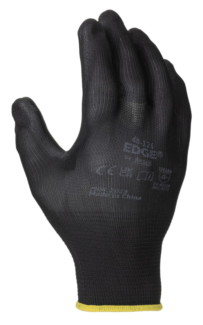 Gants de manutention Ansell Edge, Taille 8, Résistant aux coupures, 1 gant, Noir