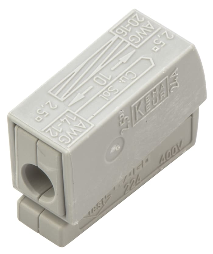 224-101 WAGO | WAGO 224 Series Connector, 24A | 181-4068 | RS Components