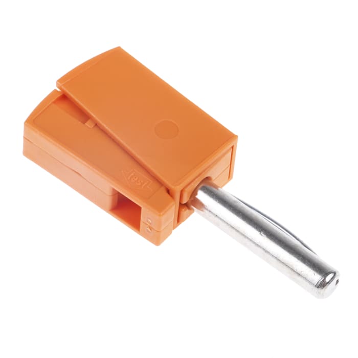 WAGO Orange Male Banana Plug, 4 mm Connector, Cage Clamp Termination, 20A, 42V, Nickel Plating