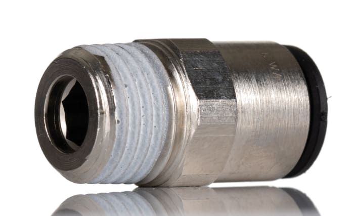 Legris LF3000 Series Straight Threaded Adaptor, R 1/4 Male to Push In 8 mm, Threaded-to-Tube Connection Style
