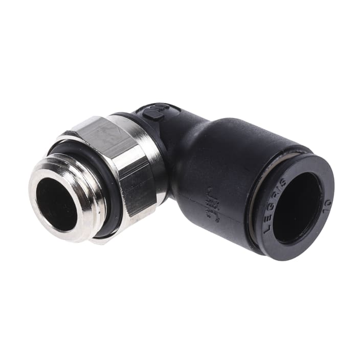 Racor neumático Legris LF3000, Adaptador de rosca acodado, orientable, con. A Macho G 1/4, con. B Encaje a presión de
