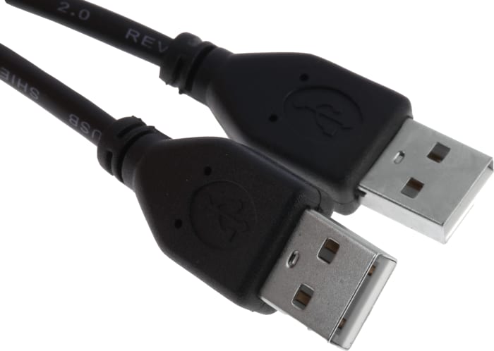 RS PRO USB 2.0, Male USB A to Male USB A, 1m