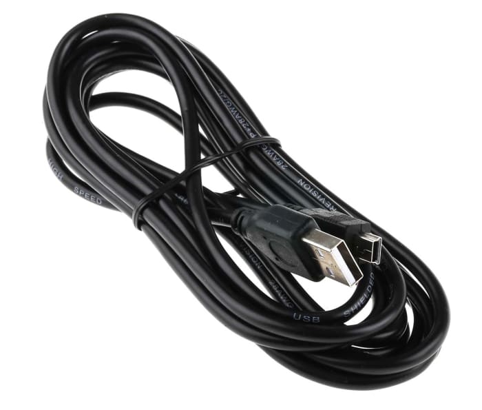 Câble USB RS PRO, Mini USB B vers USB A, 3m, Noir Code commande RS: 182-8493