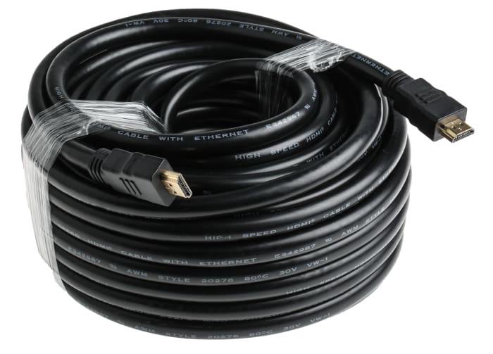 RS PRO, 20m Male HDMI to Male HDMI 4K