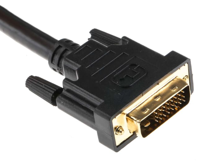 RS PRO, Male DVI-D Dual Link to Male DVI-D Dual Link Cable, 5mBlack sheathFoil shielding