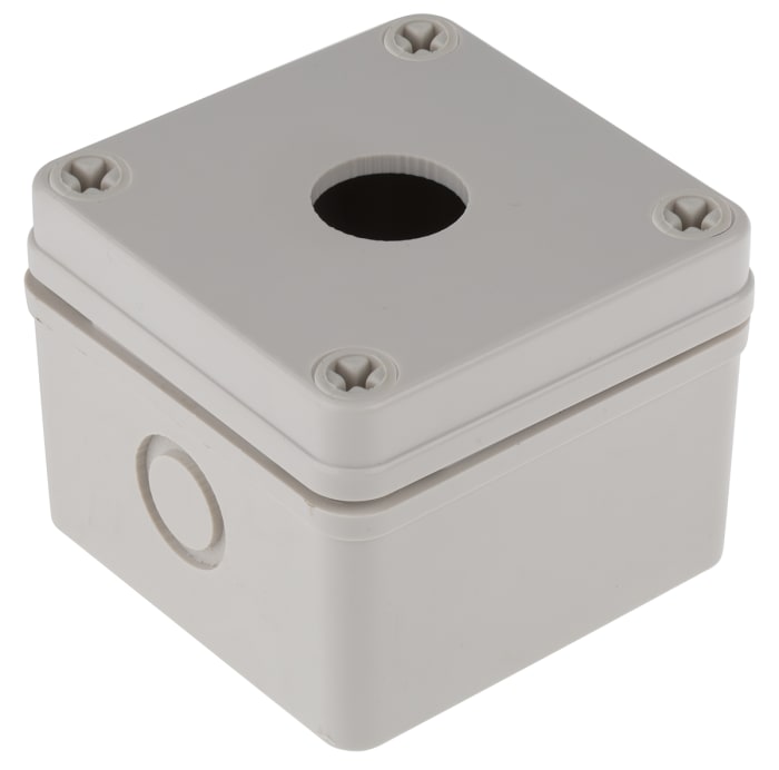 RS PRO Grey Plastic Push Button Enclosure - 1 Hole 22.5mm Diameter