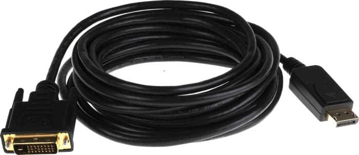 Cable DisplayPort negro RS PRO con. B: VGA macho, long. 5m