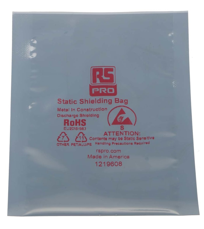 RS PRO Static Shielding Bag 76mm(W)x 127mm(L)
