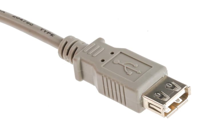 RS PRO USB 2.0, Male USB A to Female USB A, 1m