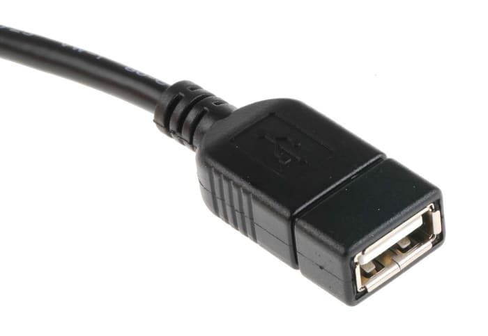 RS PRO USB 2.0 Cable, Male USB B to Female USB A  Cable, 150mm