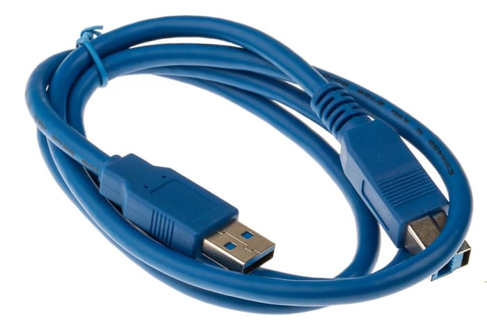 RS PRO USB 3.0 Cable, Male USB A to Male USB B Cable, 1m