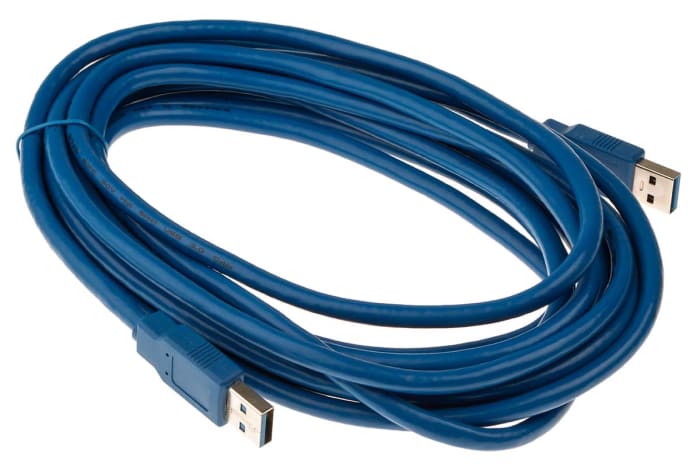 RS PRO USB 3.0, Male USB A to Male USB A, 5m