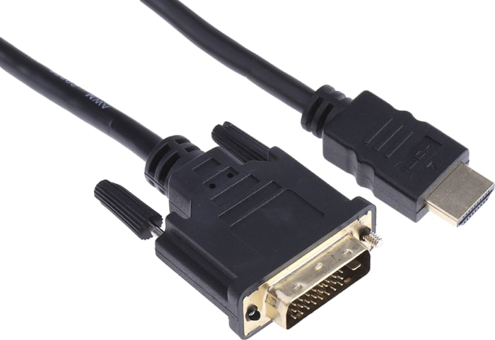 RS PRO, 1m Male HDMI to Male DVI-D Single LinkHigh Speed 4K