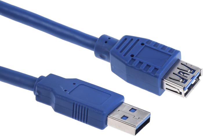 RS PRO USB 3.0, Male USB A to Female USB A, 1m