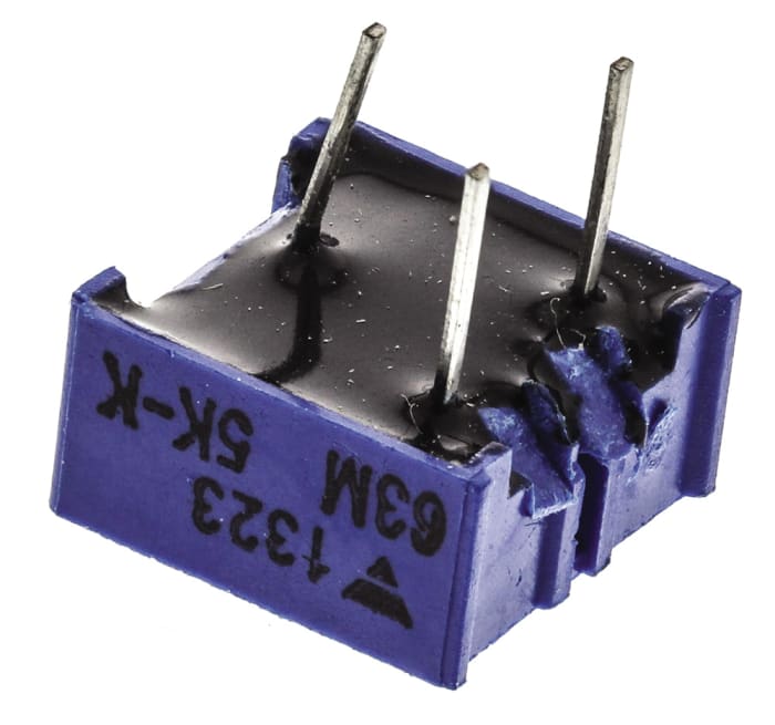 5kΩ, Through Hole Trimmer Potentiometer 0.5W Top Adjust Vishay, 63M