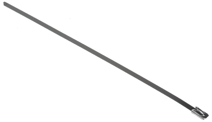 RS PRO Cable Tie, Ball Lock, 200mm x 4.6 mm 316 Stainless Steel, Pk-100