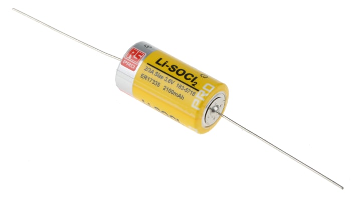 Pile 2/3 A, 3.6V, RS PRO, Lithium Thionyle Chloride, 2.1Ah