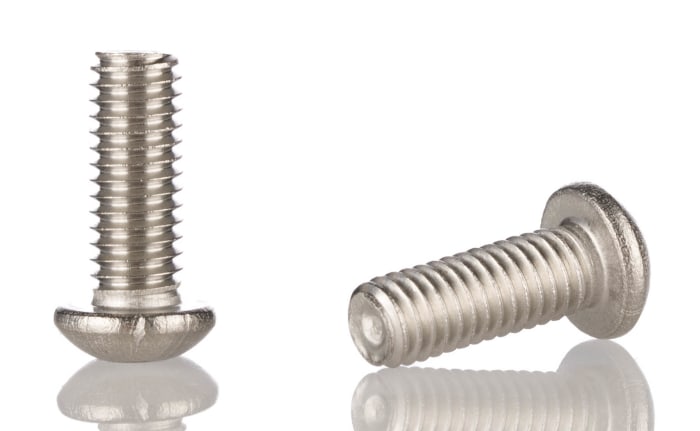 RS PRO M4 x 10mm Hex Socket Button Screw Plain Stainless Steel