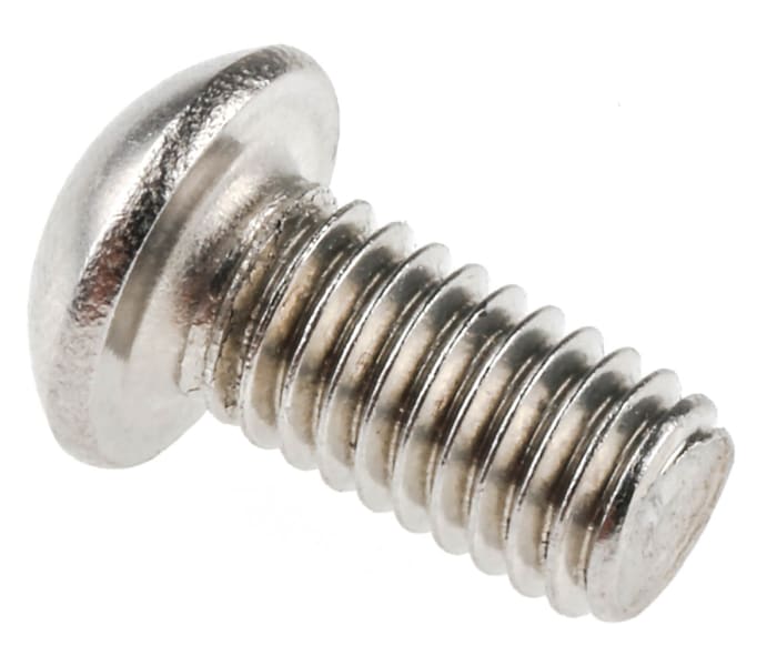 Tornillo Allen, Acero Inoxidable, Botón de huella Allen, M6 x 12mm 1mm