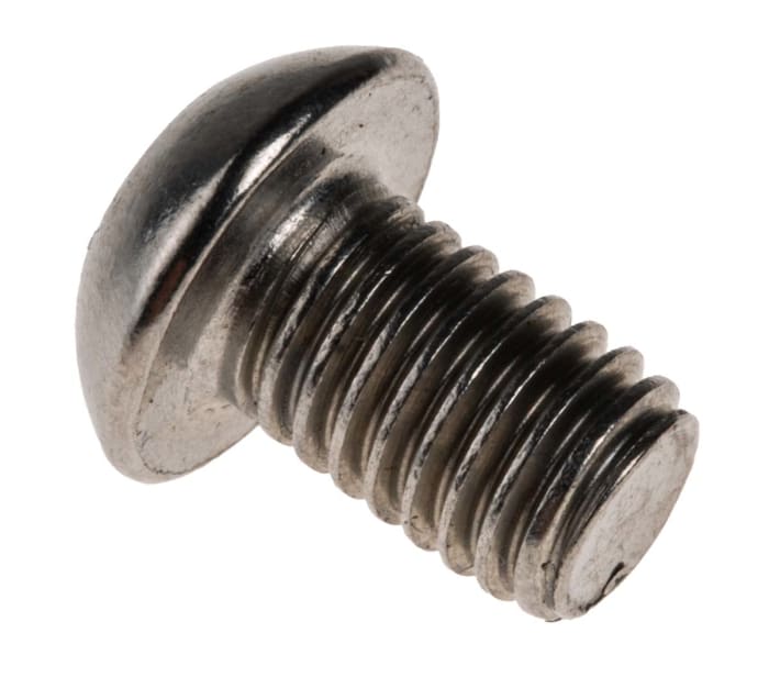 RS PRO M8 x 12mm Hex Socket Button Screw Plain Stainless Steel