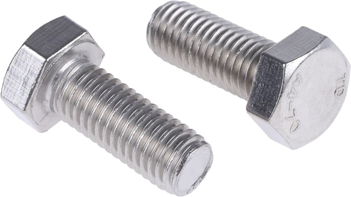 RS PRO Stainless Steel, Hex Bolt, M12 x 30.0mm