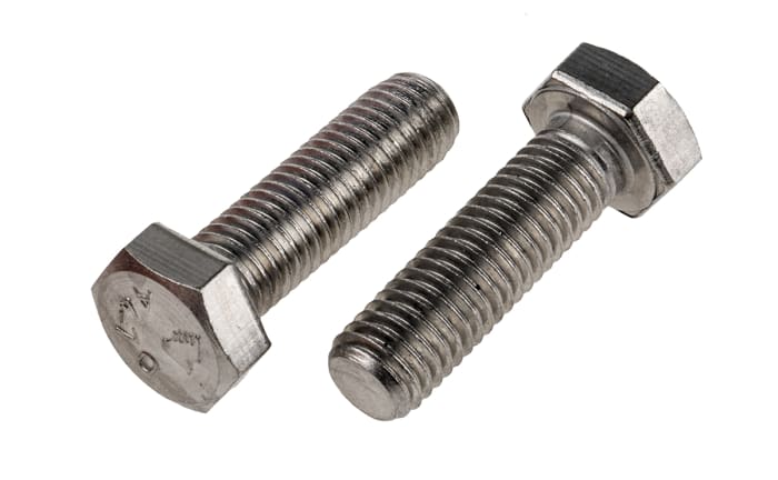 RS PRO Plain Stainless Steel, Hex Bolt, M12 x 40mm