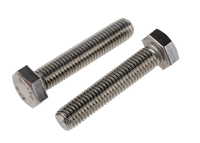 RS PRO Stainless Steel, Hex Bolt, M12 x 60mm