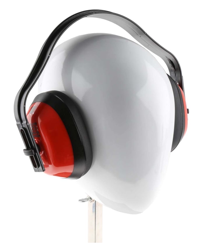 RS PRO Ear Defender with Headband, 28dB, Red