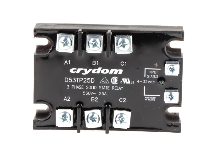 Sensata Crydom Solid State Relay, 25 A rms Load, Panel Mount, 530 V rms Load, 32 V dc Control
