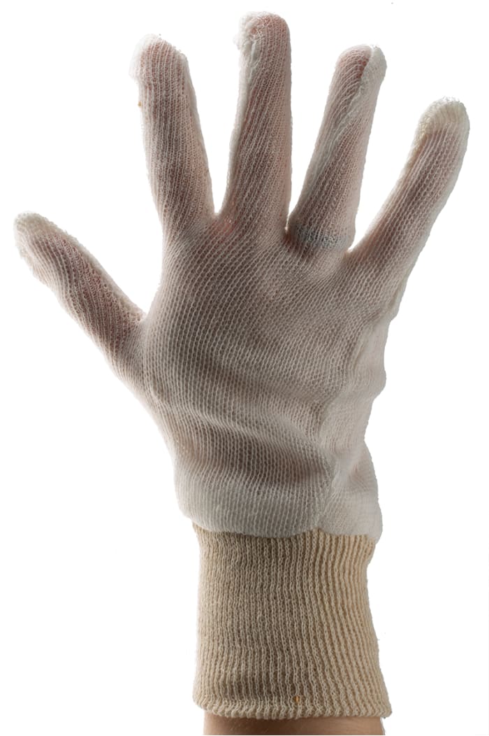 Gants de manutention RS PRO, Taille 10, 12 Paires, Blanc